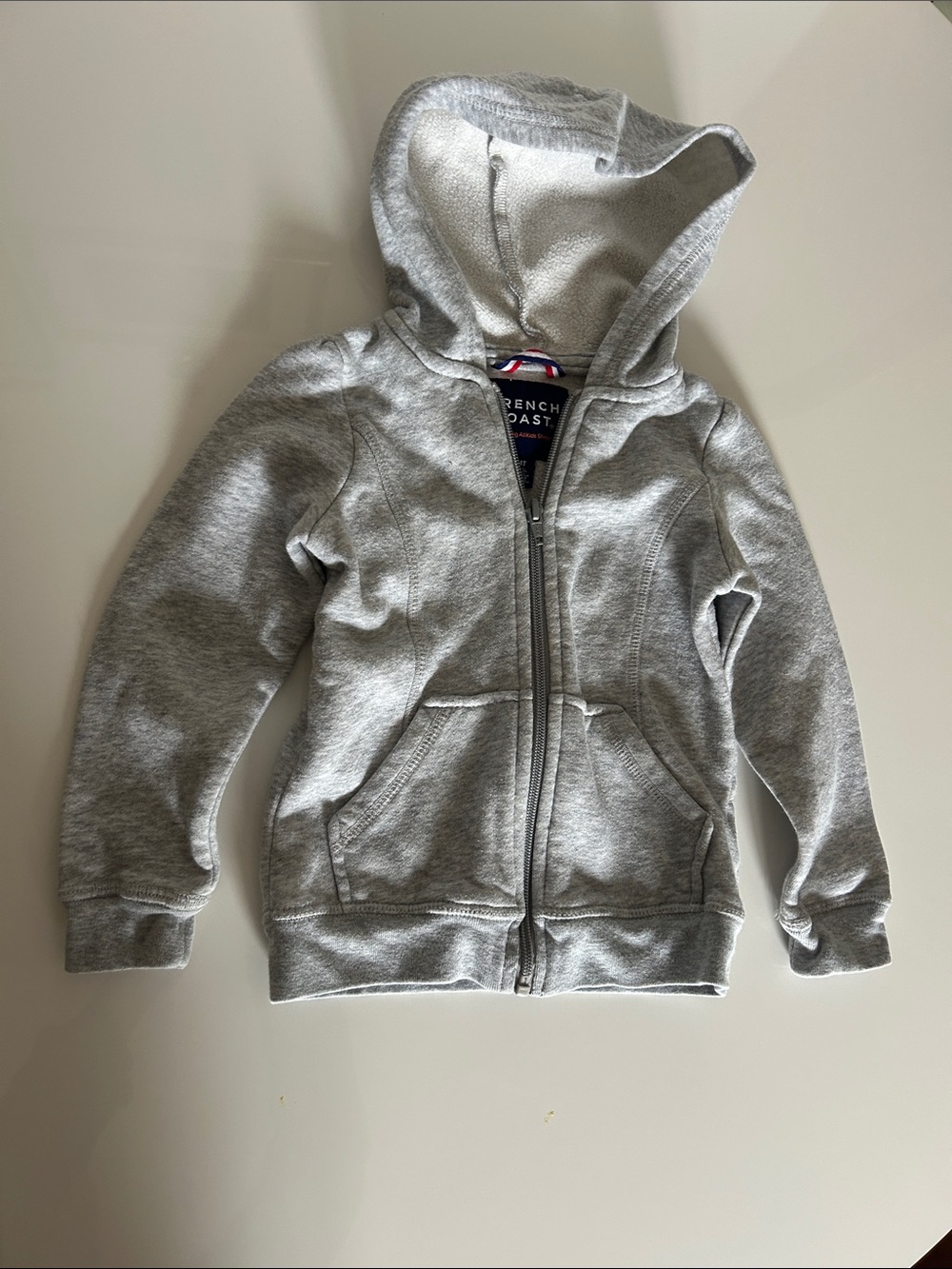French Toast Kids' Gray Hooded Zip Sweatshirt size 4t